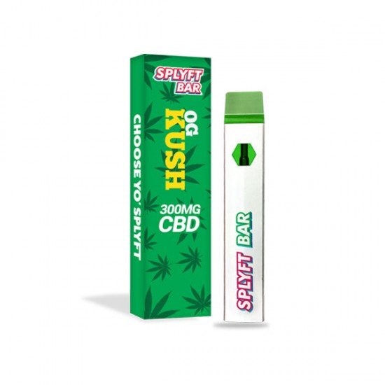 SPLYFT BAR 300mg Full Spectrum CBD Disposable Vape - 12 flavours - Amount: x1 & Flavour: OG Kush