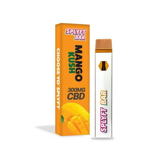 SPLYFT BAR 300mg Full Spectrum CBD Disposable Vape - 12 flavours - Amount: x1 & Flavour: Mango Kush