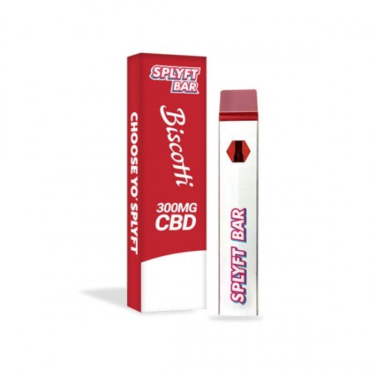 SPLYFT BAR 300mg Full Spectrum CBD Disposable Vape - 12 flavours - Amount: x1 & Flavour: Biscotti