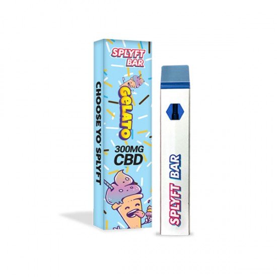 SPLYFT BAR 300mg Full Spectrum CBD Disposable Vape - 12 flavours - Amount: x1 & Flavour: Gelato