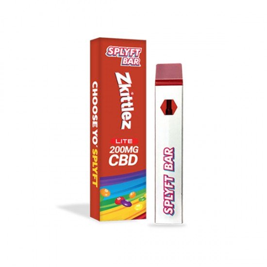 SPLYFT BAR LITE 200mg Full Spectrum CBD Disposable Vape - 12 flavours - Amount: x1 & Flavour: Zkittlez