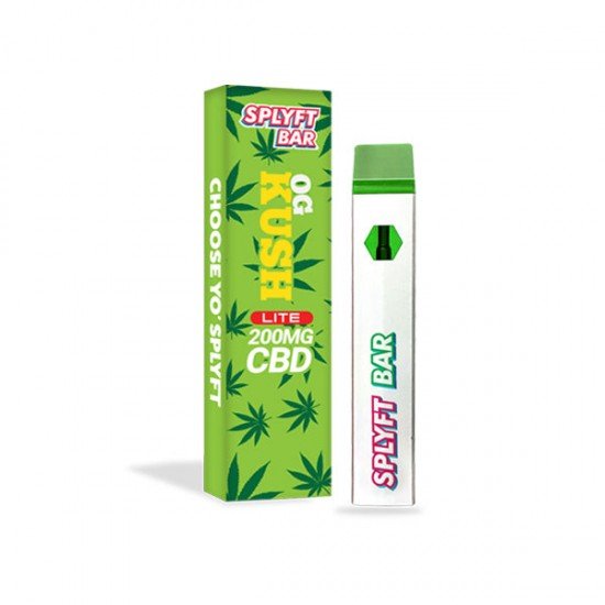 SPLYFT BAR LITE 200mg Full Spectrum CBD Disposable Vape - 12 flavours - Amount: x1 & Flavour: OG Kush