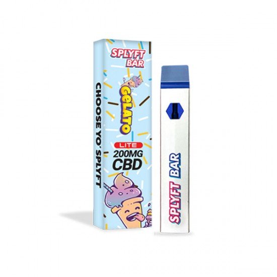 SPLYFT BAR LITE 200mg Full Spectrum CBD Disposable Vape - 12 flavours - Amount: x1 & Flavour: Gelato