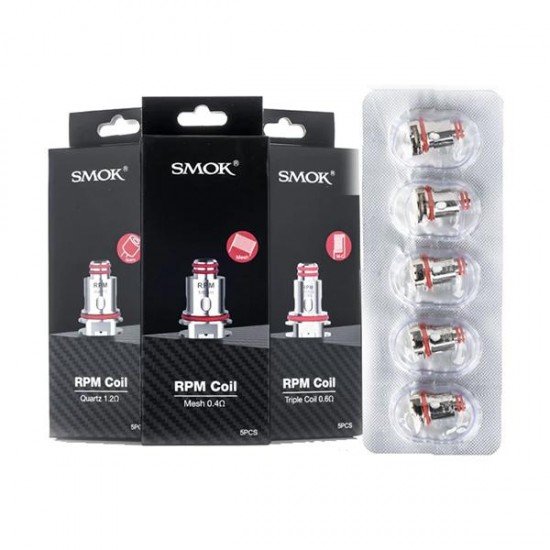 Smok RPM Replacement Coils - Triple Coil 0.6 Ohm/ Mesh 0.4 Ohm/ Quartz 1.2 Ohm/ SC 1.0 Ohm - Resistance: SC-1.0 Ohm