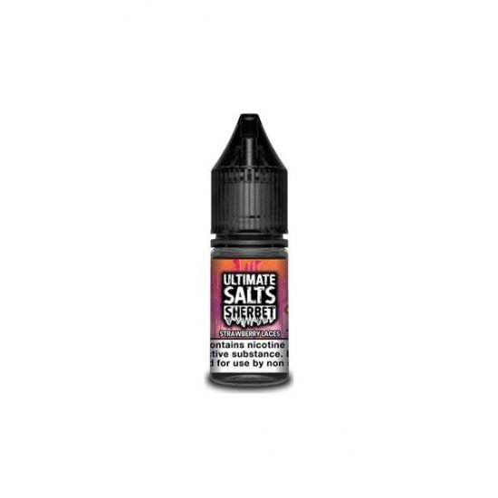 20MG Ultimate Puff Salts Sherbet 10ML Flavoured Nic Salts (50VG/50PG) - Flavour: Strawberry Laces