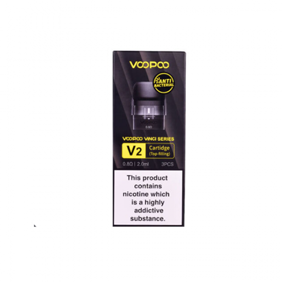 VooPoo Vinci V2 Replacement Cartridge Pods 0.8Ω/1.2Ω - 3Pcs - Resistances: 0.8 Ohms