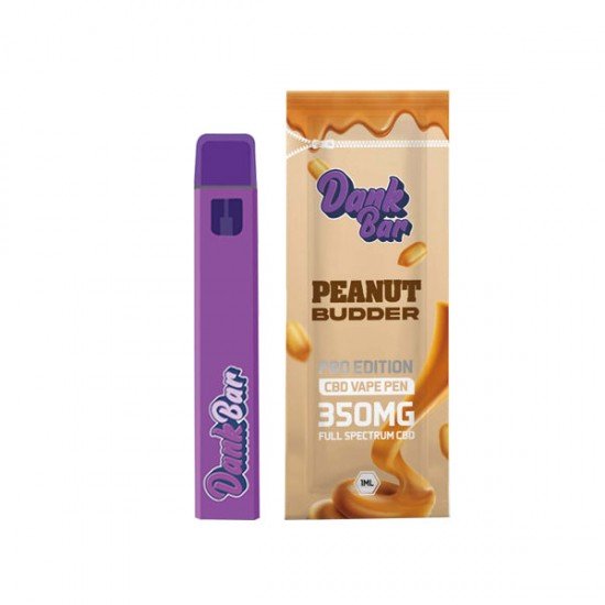 Dank Bar Pro Edition 350mg Full Spectrum CBD Vape Disposable by Purple Dank - 12 flavours - Flavour: Peanut Budder