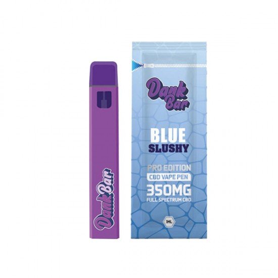 Dank Bar Pro Edition 350mg Full Spectrum CBD Vape Disposable by Purple Dank - 12 flavours - Flavour: Blue Slushy