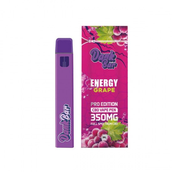 Dank Bar Pro Edition 350mg Full Spectrum CBD Vape Disposable by Purple Dank - 12 flavours - Flavour: Energy Grape