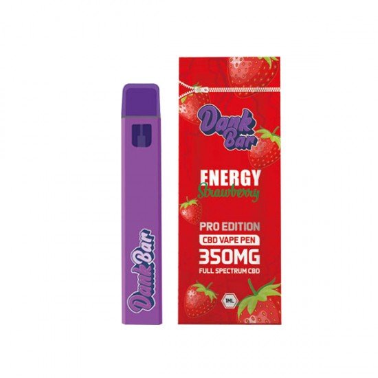 Dank Bar Pro Edition 350mg Full Spectrum CBD Vape Disposable by Purple Dank - 12 flavours - Flavour: Energy Strawberry