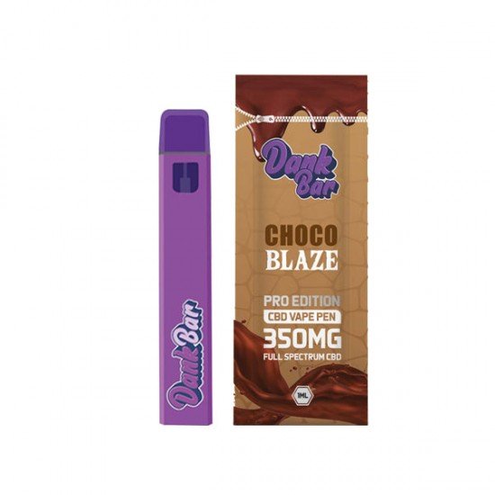 Dank Bar Pro Edition 350mg Full Spectrum CBD Vape Disposable by Purple Dank - 12 flavours - Flavour: Choco Blaze