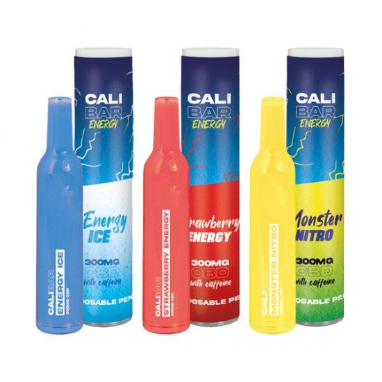 CALI BAR ENERGY with Caffeine Full Spectrum 300mg CBD Vape Disposable - Amount: x10 & Flavour: Watermelon Energy