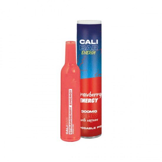 CALI BAR ENERGY with Caffeine Full Spectrum 300mg CBD Vape Disposable - Flavour: Strawberry Energy