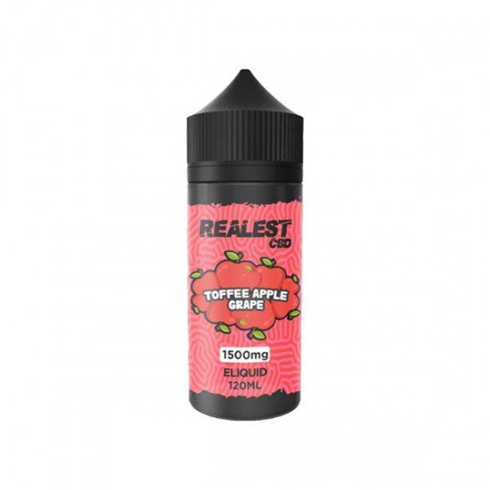 Realest CBD 1500mg Broad Spectrum CBD E-Liquid 100ml (BUY 1 GET 1 FREE) - Flavour: Toffee Apple Grape