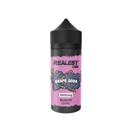 Realest CBD 1500mg Broad Spectrum CBD E-Liquid 100ml (BUY 1 GET 1 FREE) - Flavour: Grape Soda