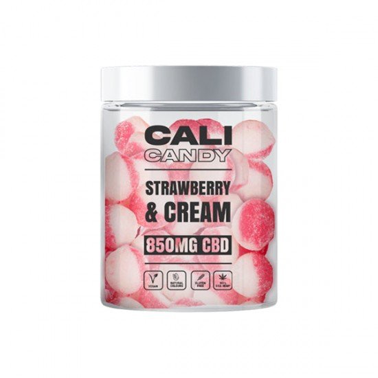 CALI CANDY 850mg CBD Vegan Sweets (Small) - 10 Flavours - Flavour: Strawberry & Cream