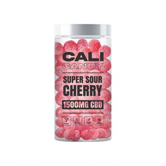 CALI CANDY 1500mg CBD Vegan Sweets (Large) - 10 Flavours - Flavour: Super Sour Cherry