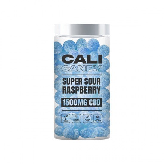 CALI CANDY 1500mg CBD Vegan Sweets (Large) - 10 Flavours - Flavour: Super Sour Raspberry