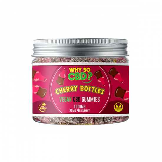 Why So CBD? 1000mg CBD Small Vegan Gummies - 11 Flavours - Gummies: Cherry Bottles