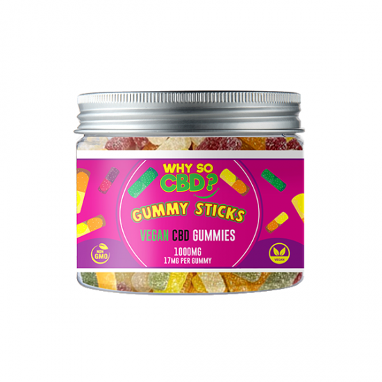 Why So CBD? 1000mg CBD Small Vegan Gummies - 11 Flavours - Gummies: Gummy Sticks