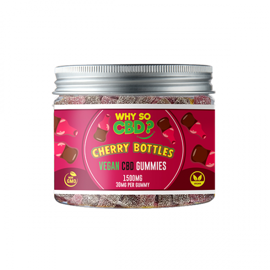 Why So CBD? 1500mg CBD Small Vegan Gummies - 11 Flavours - Gummies: Cherry Bottles