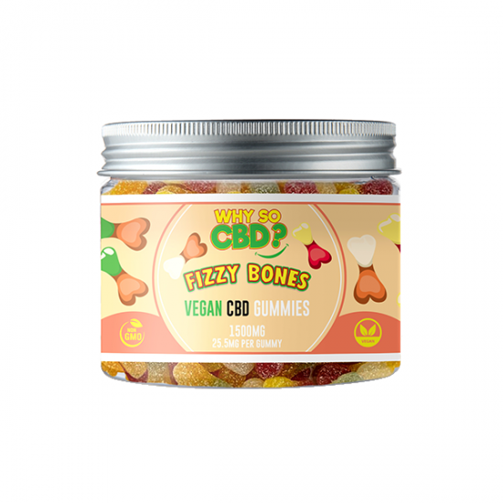 Why So CBD? 1500mg CBD Small Vegan Gummies - 11 Flavours - Gummies: Fizzy Bones