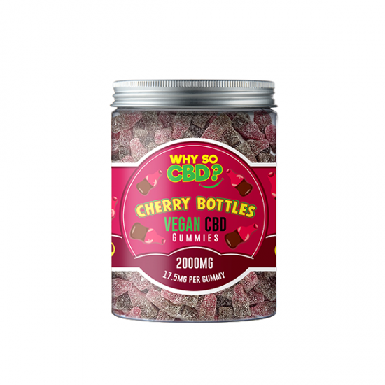 Why So CBD? 2000mg CBD Large Vegan Gummies - 11 Flavours - Gummies: Cherry Bottles