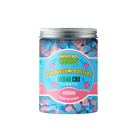 Why So CBD? 4000mg CBD Large Vegan Gummies - 11 Flavours - Gummies: Bubblegum Bottles