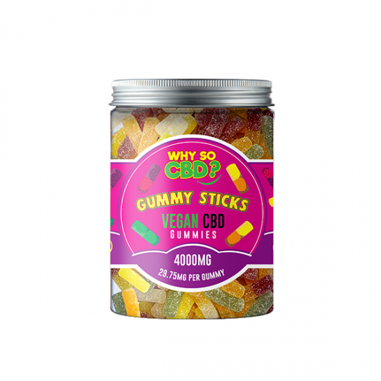 Why So CBD? 4000mg CBD Large Vegan Gummies - 11 Flavours - Gummies: Gummy Sticks