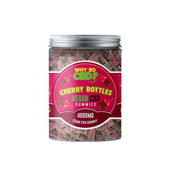 Why So CBD? 4000mg CBD Large Vegan Gummies - 11 Flavours - Gummies: Cherry Bottles