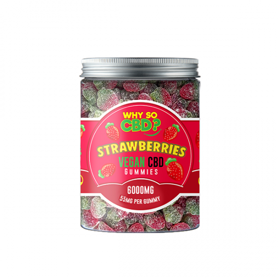 Why So CBD? 6000mg CBD Large Vegan Gummies - 11 Flavours - Gummies: Strawberries