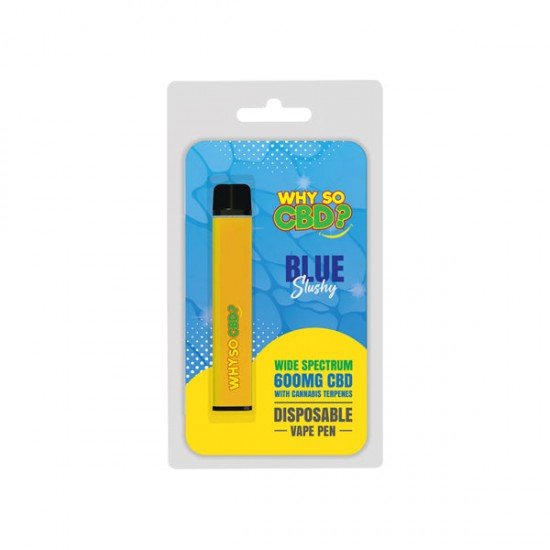 Why So CBD? 600mg Wide Spectrum CBD Disposable Vape Pen - 12 Flavours - Flavour: Blue Slushy