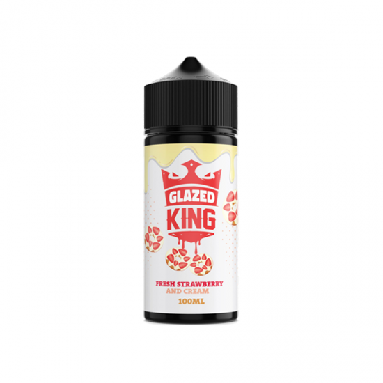 Glazed King 100ml Shortfill 0mg (70VG/30PG) - Flavour: Fresh Strawberry & Cream