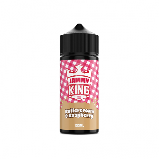 Jammy King 100ml Shortfill 0mg (70VG/30PG) - Flavour: Buttercream & Raspberry