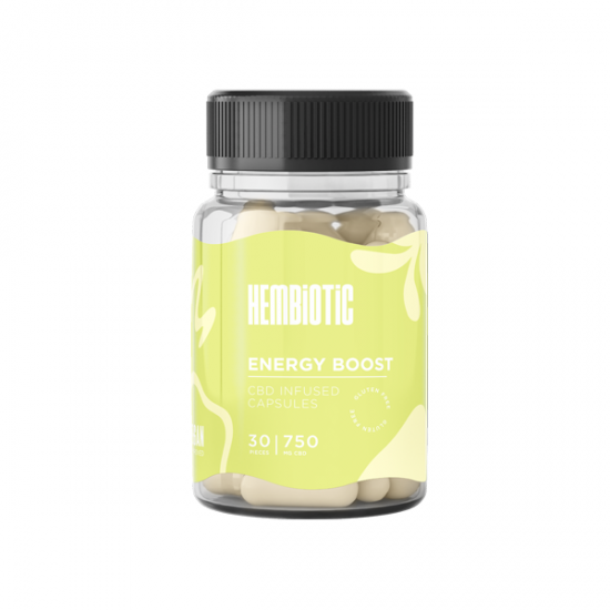 Hembiotic 750mg CBD Capsules - 30 Caps - Flavour: Energy Boost