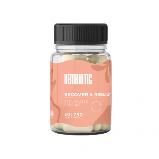 Hembiotic 750mg CBD Capsules - 30 Caps - Flavour: Recover & Rebuild