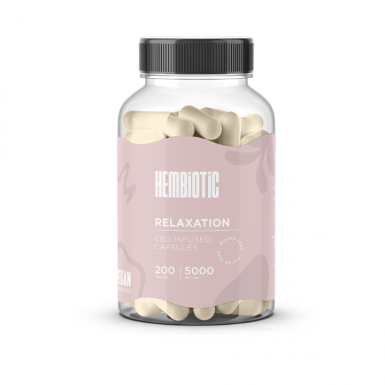 Hembiotic 5000mg Bulk CBD Capsules - 200 Caps - Flavour: Relaxation