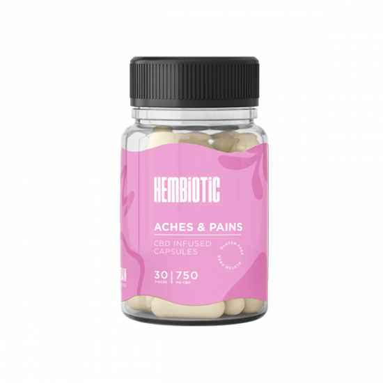 Hembiotic 5000mg Bulk CBD Capsules - 200 Caps - Flavour: Aches & Pains