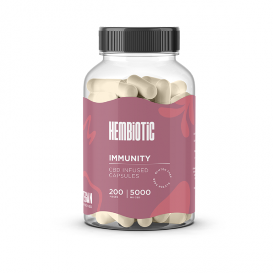 Hembiotic 5000mg Bulk CBD Capsules - 200 Caps - Flavour: Immunity