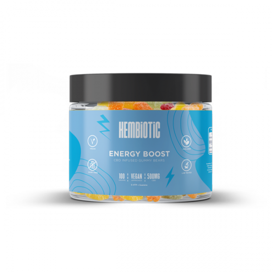 Hembiotic 500mg CBD Gummy Bears - 100g - Flavour: Energy Boost