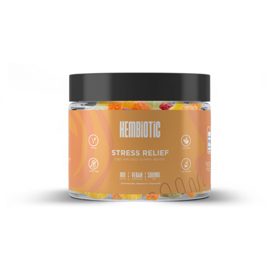 Hembiotic 500mg CBD Gummy Bears - 100g - Flavour: Stress Relief