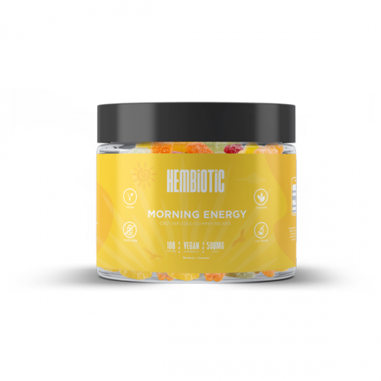 Hembiotic 500mg CBD Gummy Bears - 100g - Flavour: Morning Energy