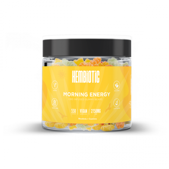 Hembiotic 2750mg Bulk CBD Gummy Bears - 550g - Flavour: Morning Energy