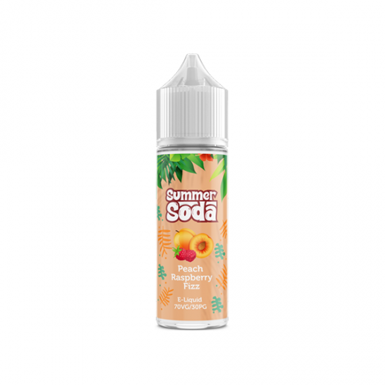 Summer Soda 50ml Shortfill 0mg (70VG/30PG) - Flavour: Peach Raspberry Fizz & Quantity: x10