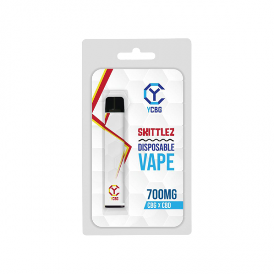 yCBG 700mg CBD + CBG Flowform Disposable Vape Pen (BUY 1 GET 1 FREE) - Flavour: Skittlez