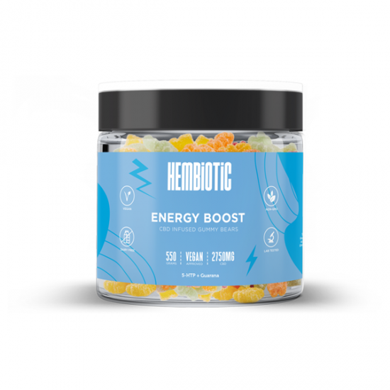 Hembiotic 2750mg Bulk CBD Gummy Bears - 550g - Flavour: Energy Boost