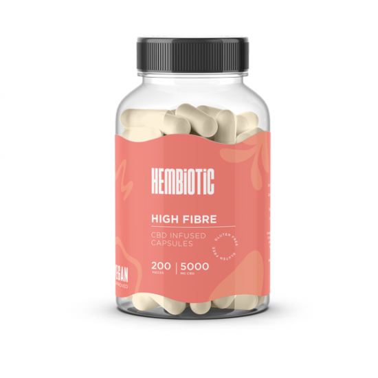 Hembiotic 5000mg Bulk CBD Capsules - 200 Caps - Flavour: High Fibre