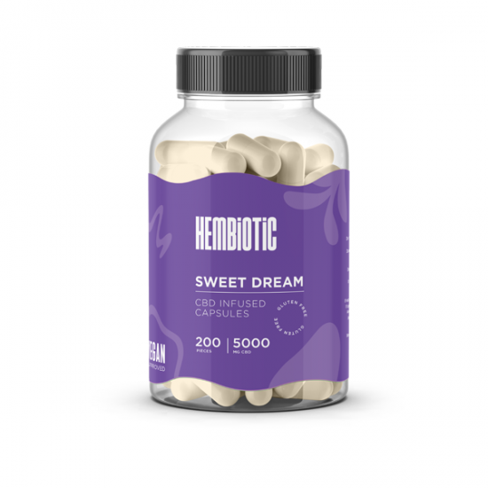 Hembiotic 5000mg Bulk CBD Capsules - 200 Caps - Flavour: Sweet Dreams