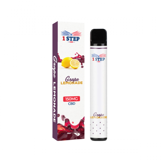 1 Step 150mg CBD Disposable Vape Device - Flavour: Grape Lemonade