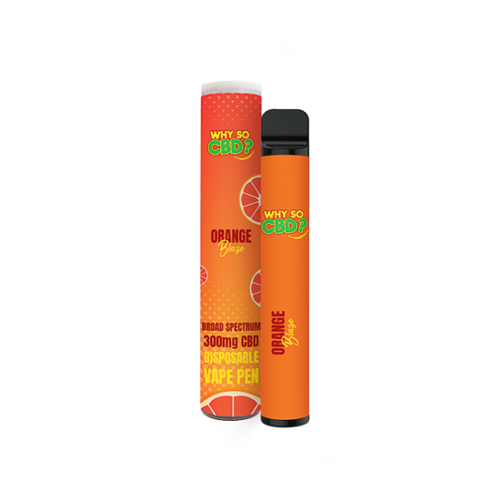 Why So CBD? 300mg CBD Broad Spectrum Disposable Vape - 2ml - Flavour: Orange Blaze